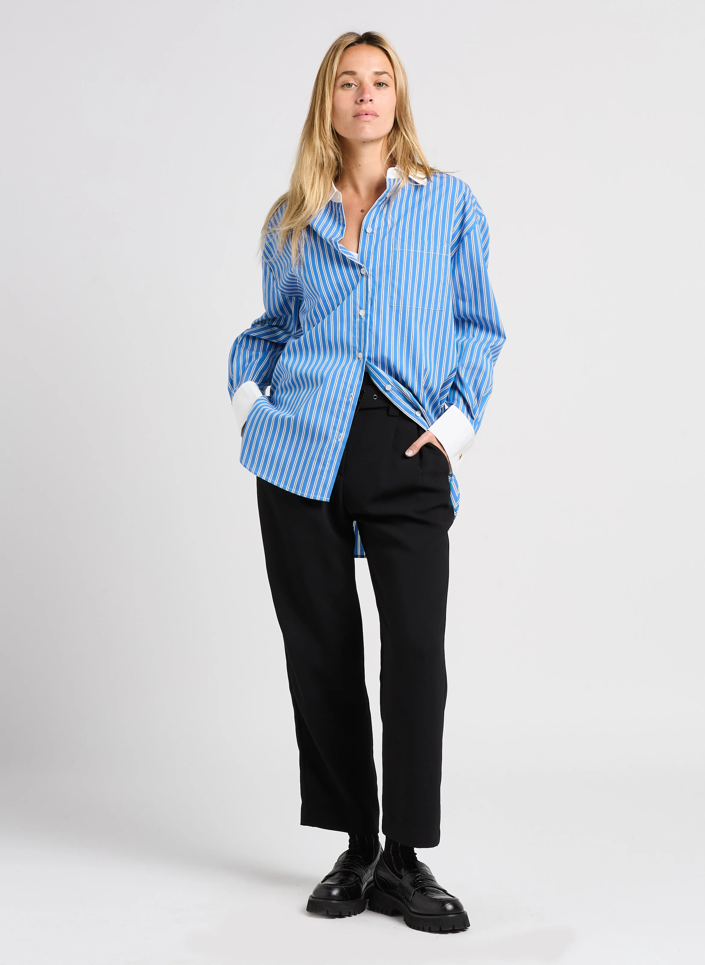 JARED - Pantalon à pinces taille haute | Noir