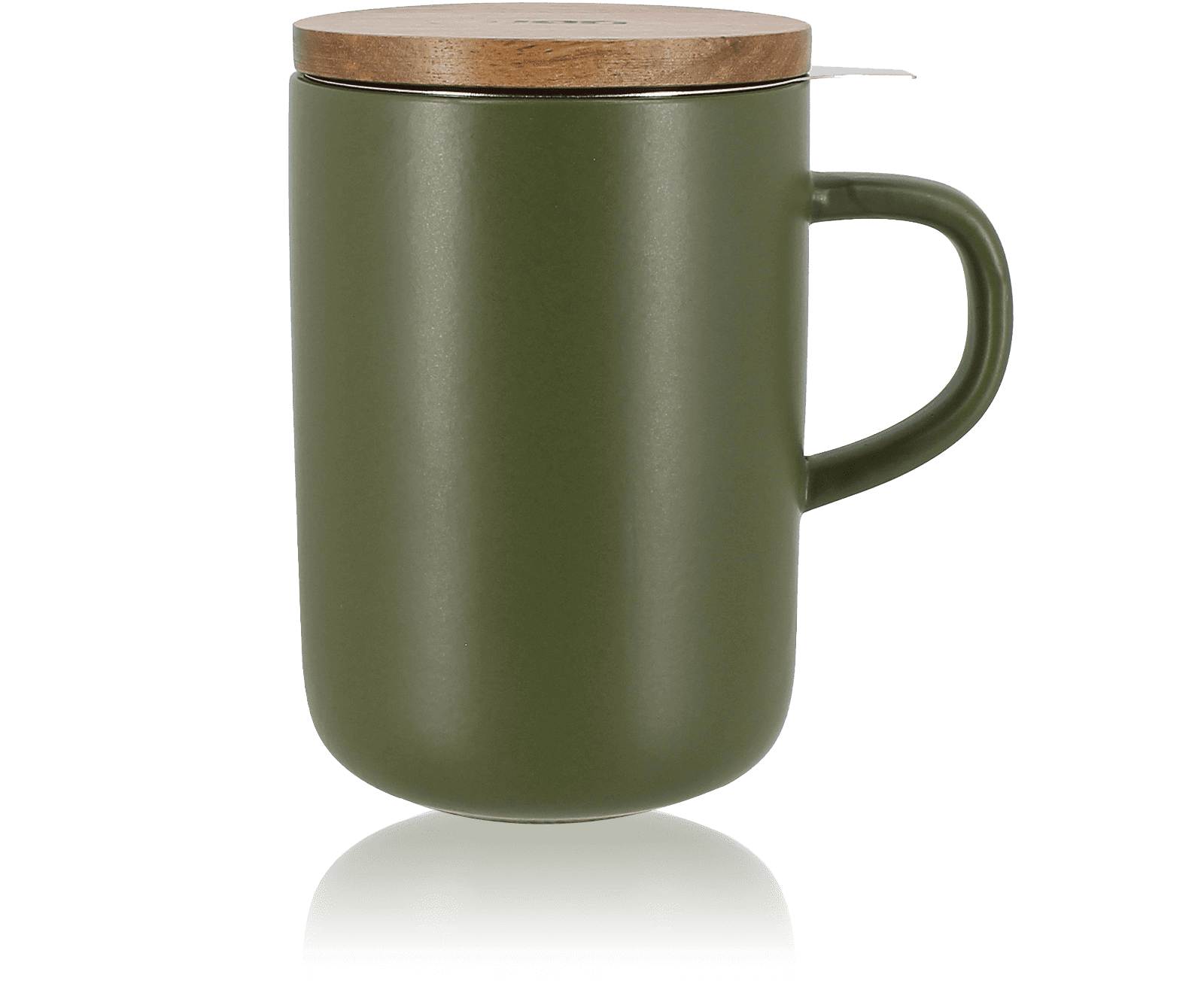 Tisani&egrave;re en gr&egrave;s 48Cl avec filtre en inox et couvercle en bois-OGO - Juliet Vert Kaki