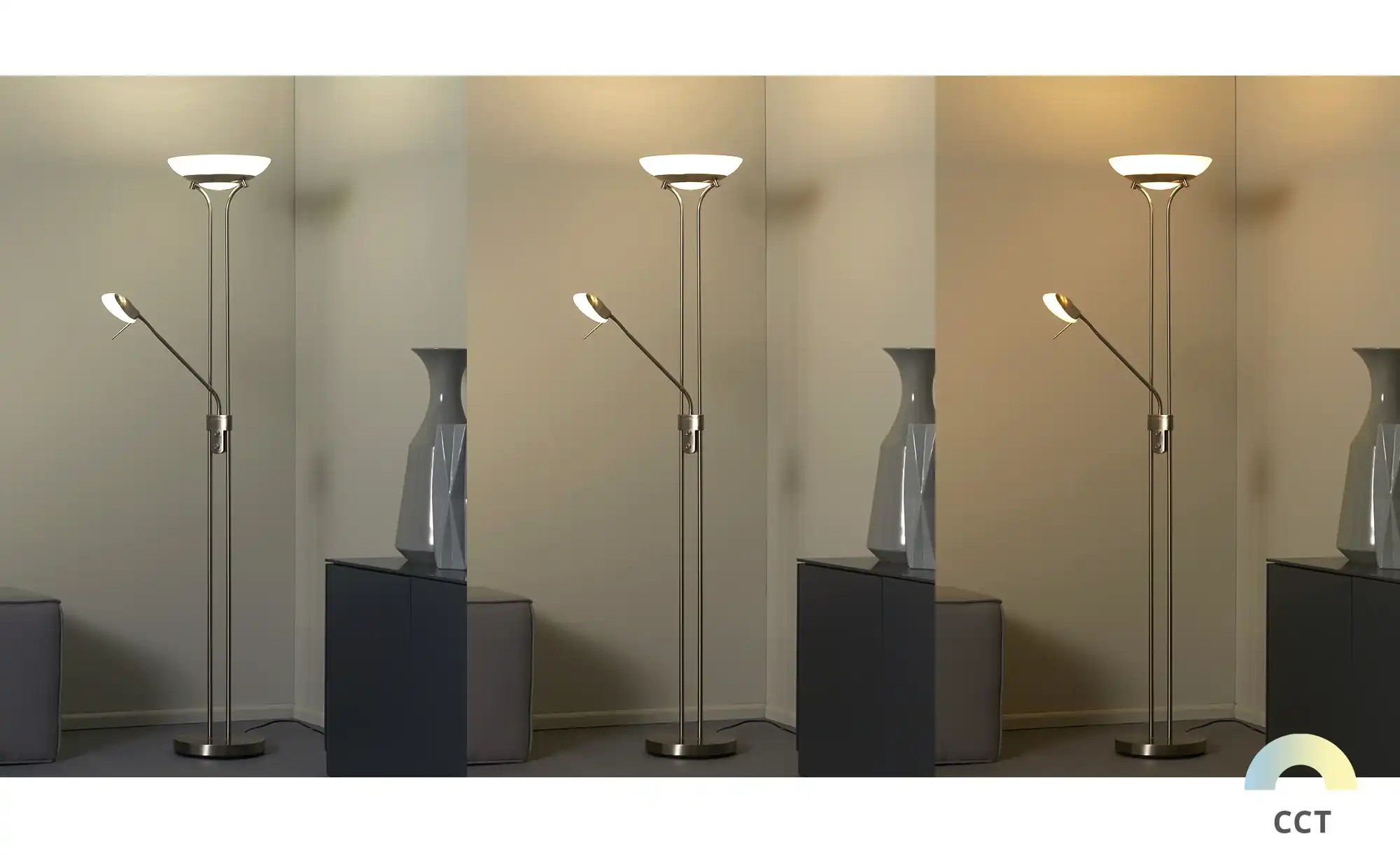 Fischer-Honsel LED-Deckenfluter, 2-flammig, Nickel-matt