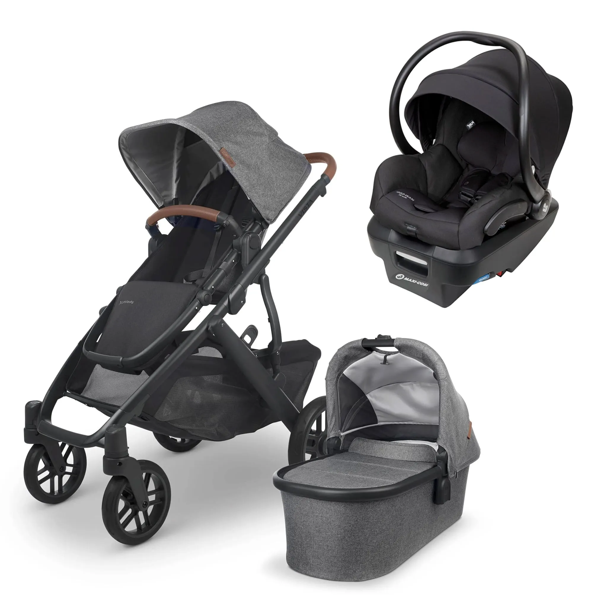 UPPAbaby Poussette Vista V2 + Siège d'Auto Mico 30 + Adaptateur - Greyson