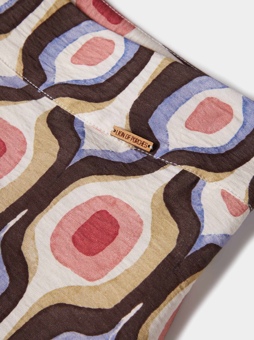 Calças pantalona com estampado