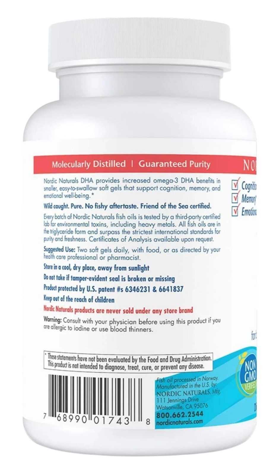 Cápsulas gelatinosas de DHA da Nordic Naturals (90 unidades)