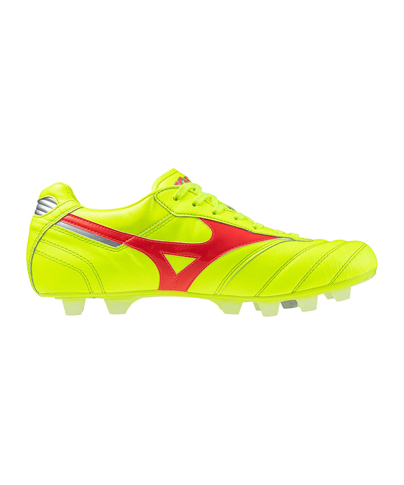 Mizuno Morelia II Made in Japan FG Dyna Gelb Rot Silber F45