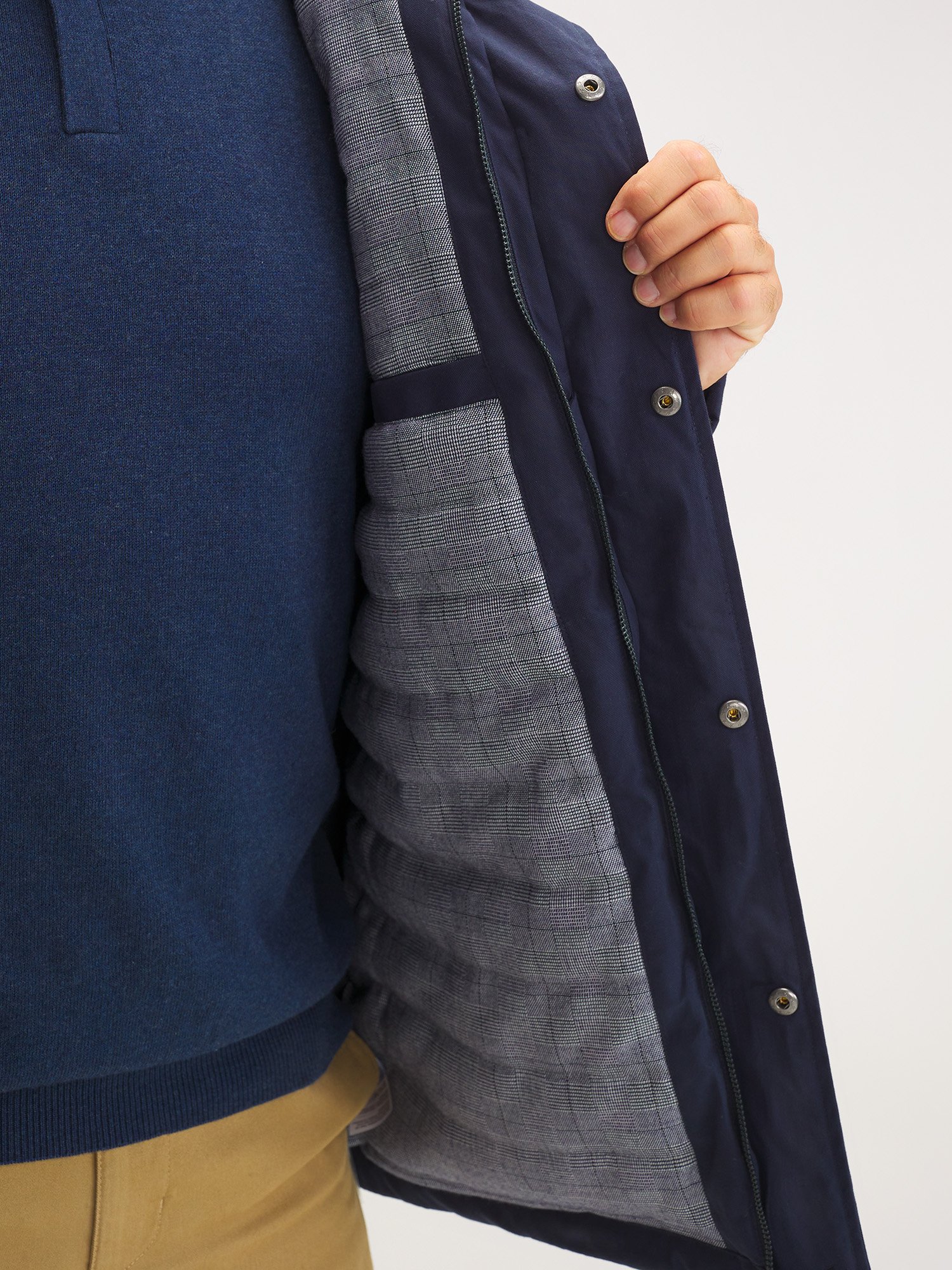 Veste Homme Imperméable Mi-Longue Marine