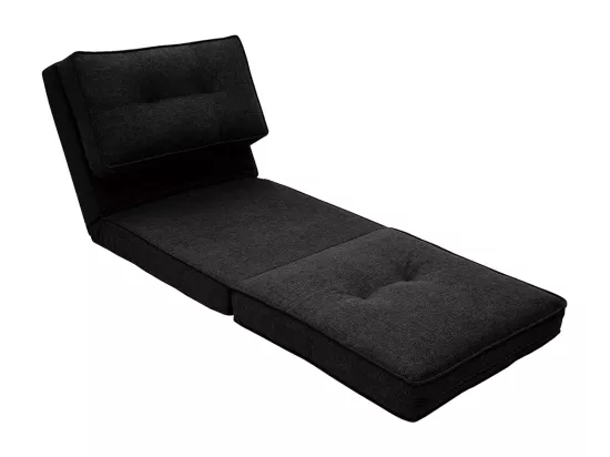 Chauffeuse 1 place convertible en tissu noir SALLY