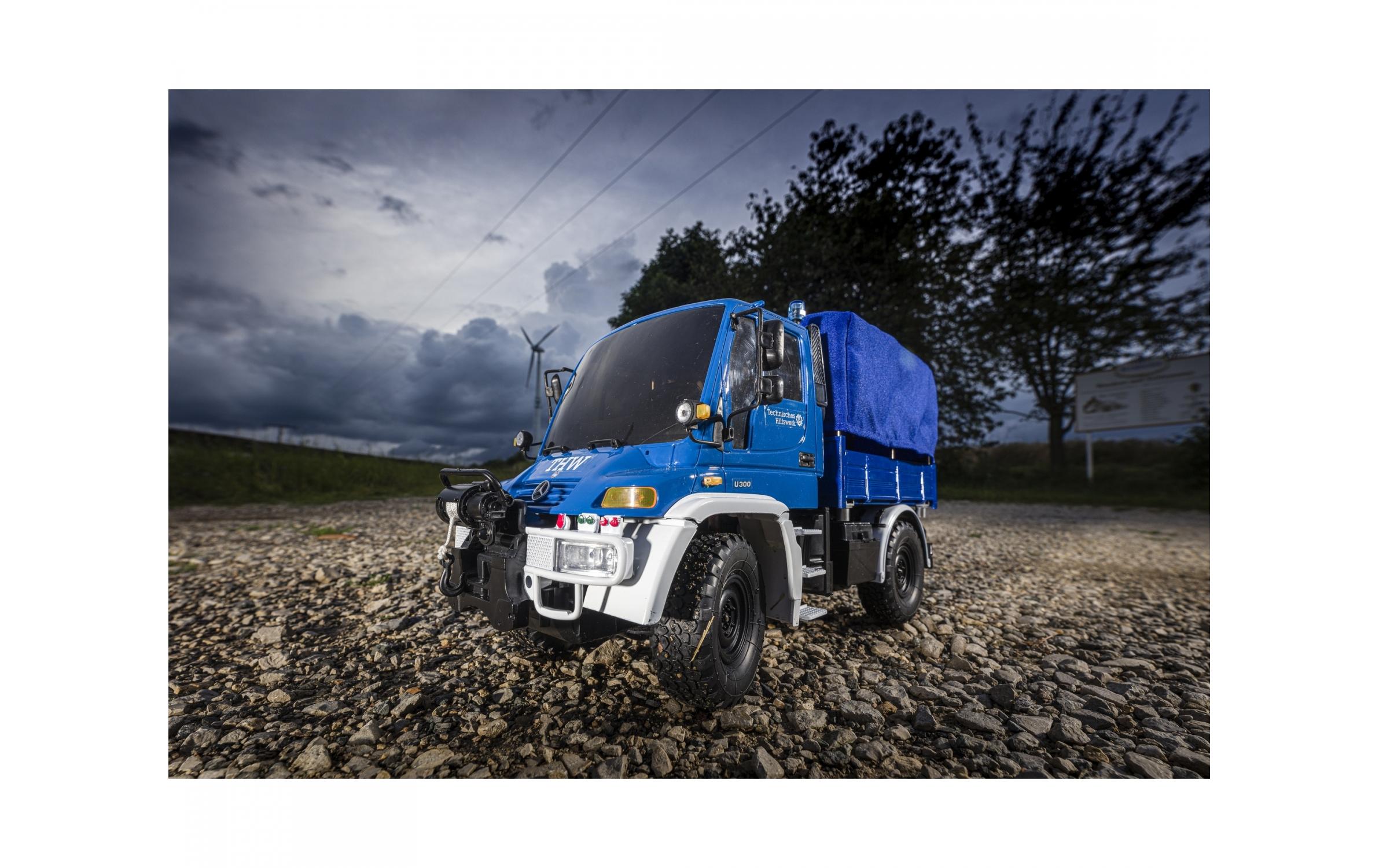 Mercedes Benz Unimog U300 THW, 1:12, RTR<br>Geländegängiger Unimog mit vielen Scale Details