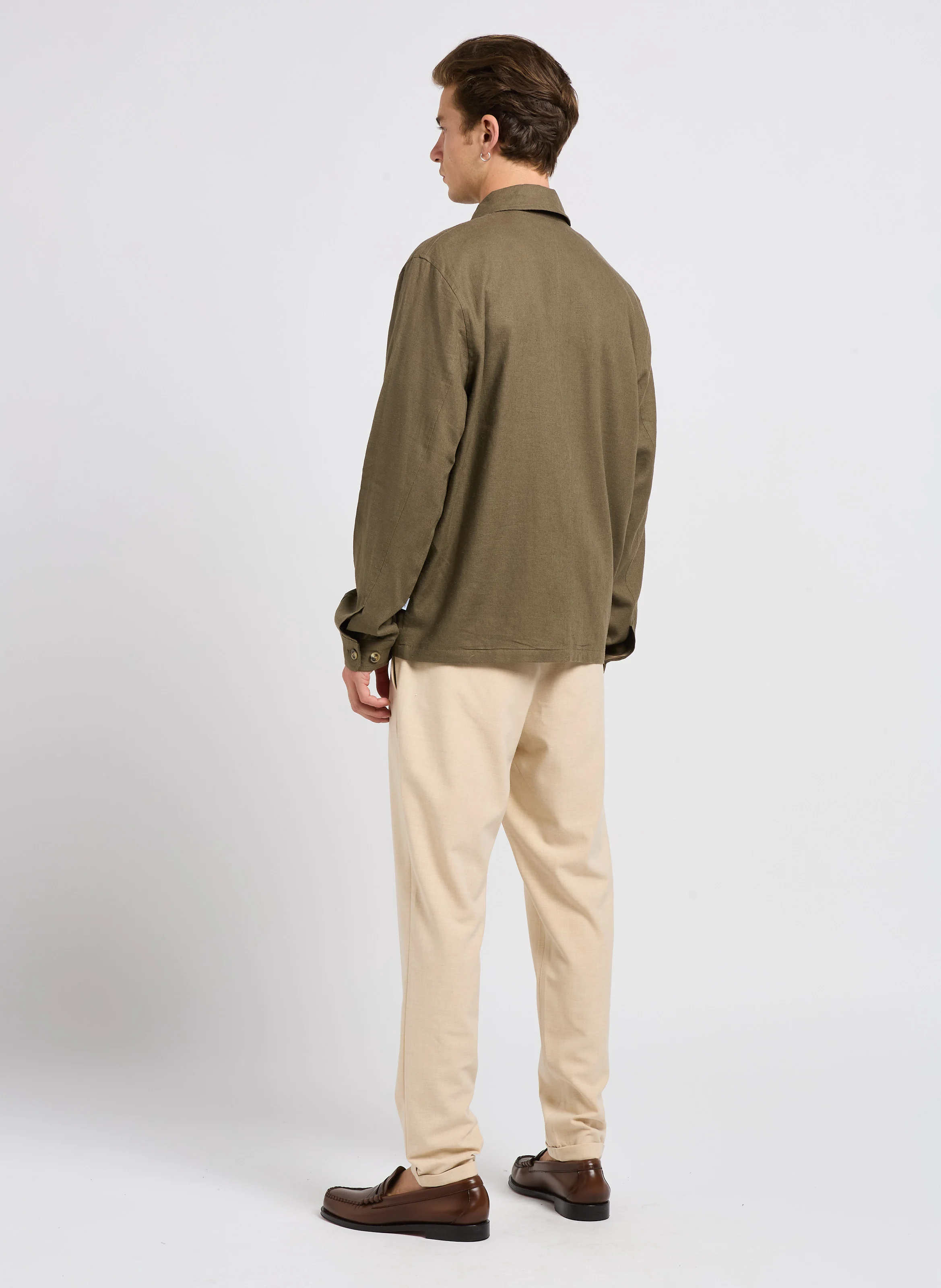 COMO - Pantalon de costume en fibres recyclées mélangées | Marron
