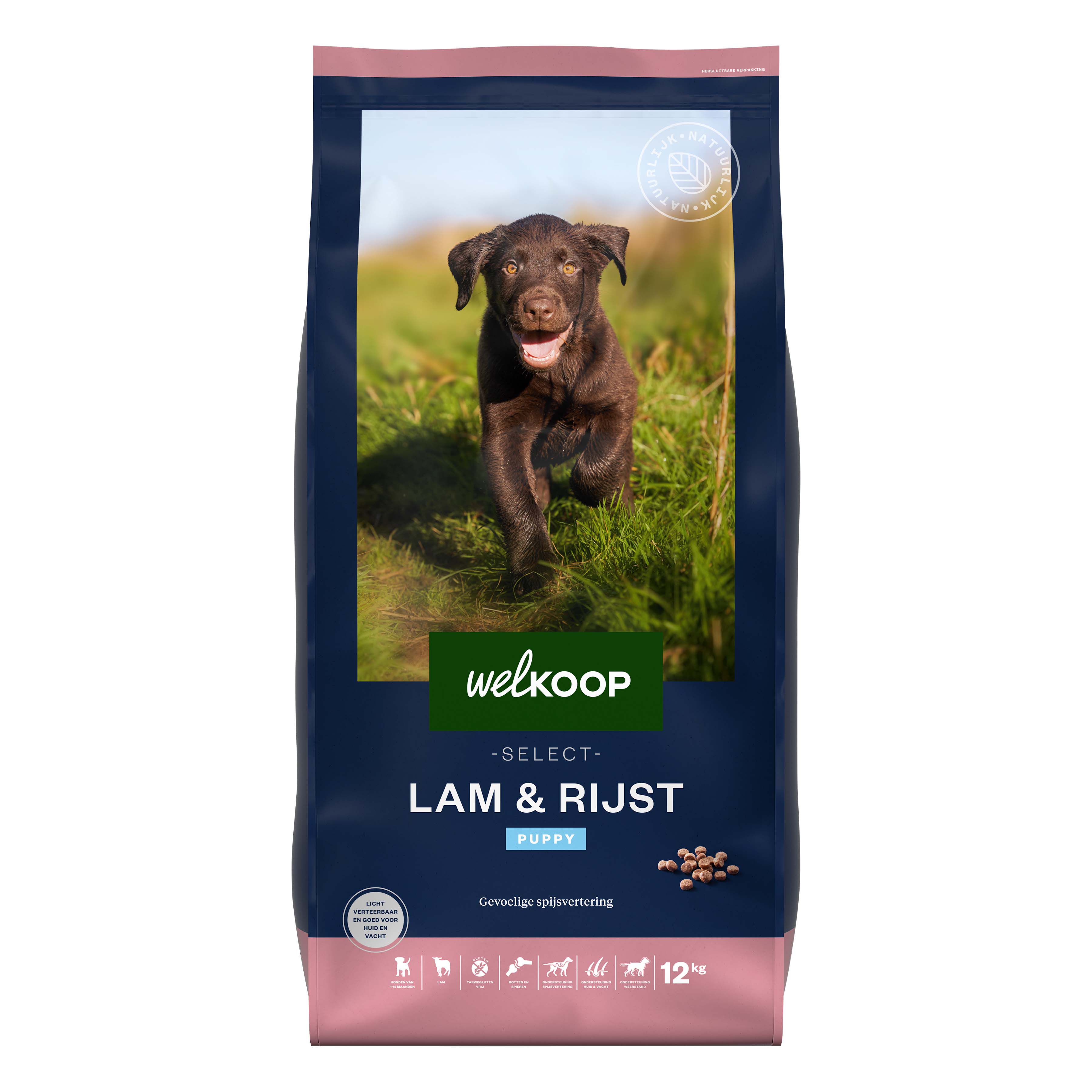 Welkoop Select Puppy Krokante brokken - Hondenvoer - 12 Kilogram - Lam & rijst
