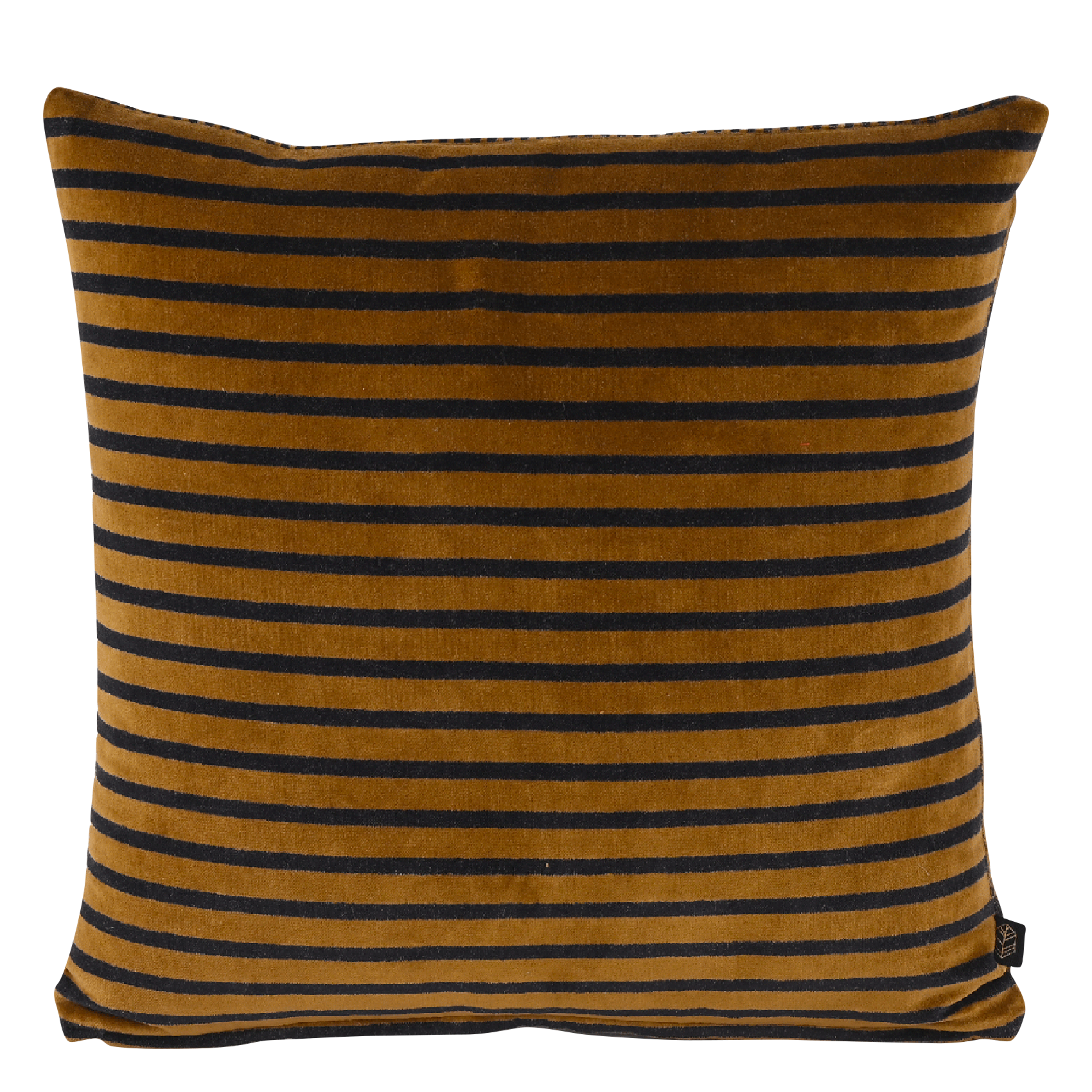 SYDNEY - Housse de coussin rayée en velours de coton | Doré