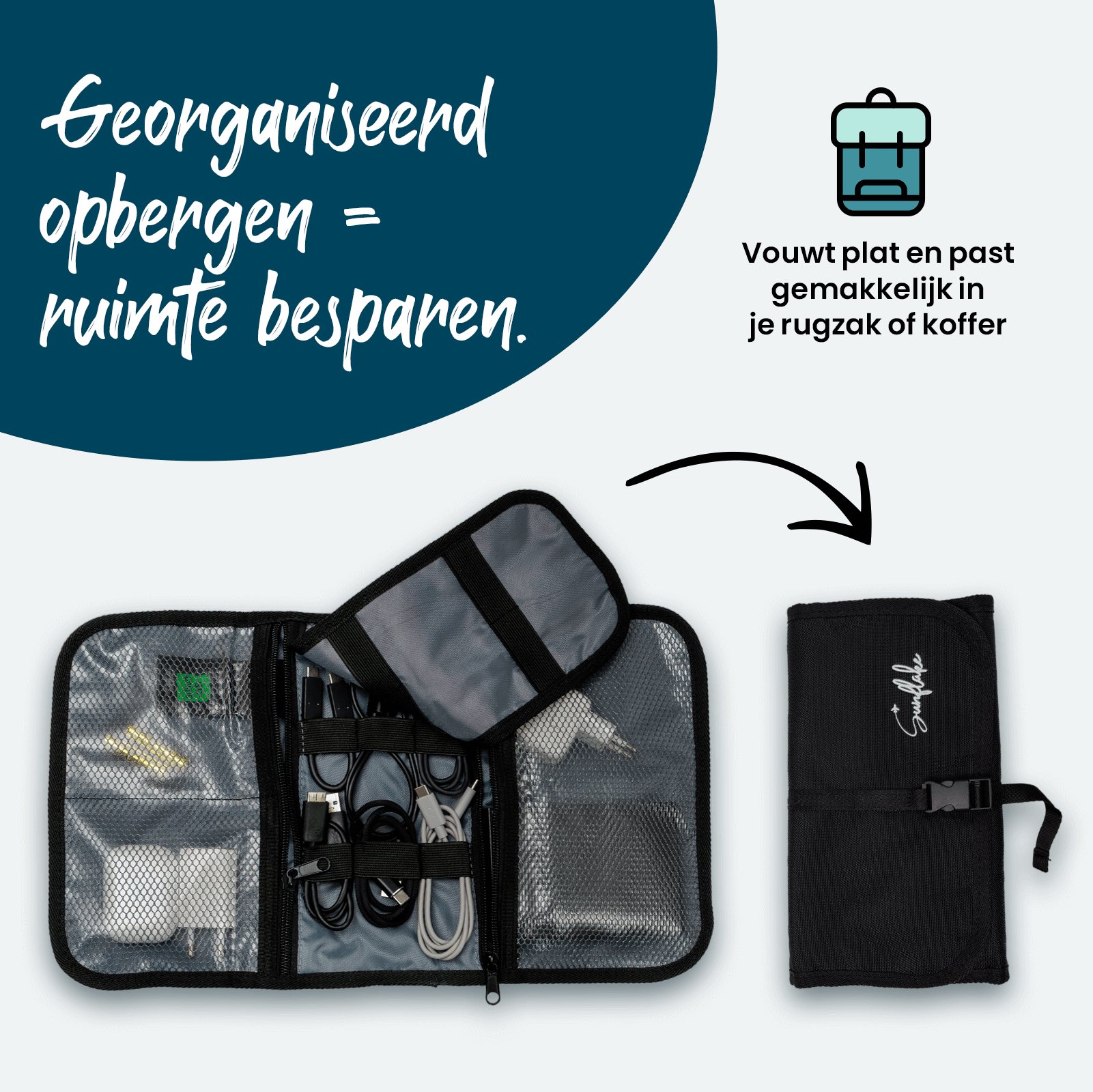 Sunflake Set van 2 kabel organizer