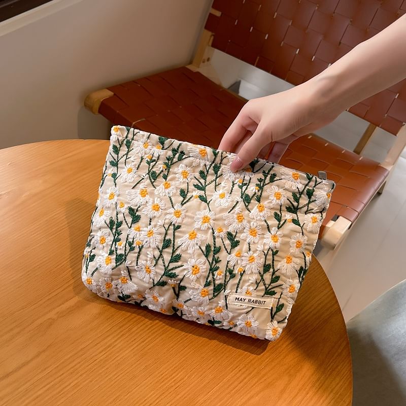 Milha - Make-uptas met bloemenborduursel