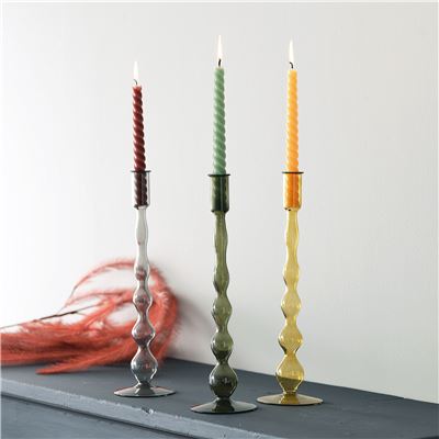 Bougeoirs en verre - Set de 3