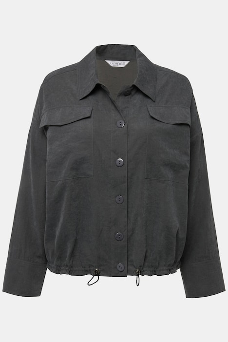 Cargo-Hemd, Shaket, oversized, Hemdkragen, Brusttaschen, Langarm