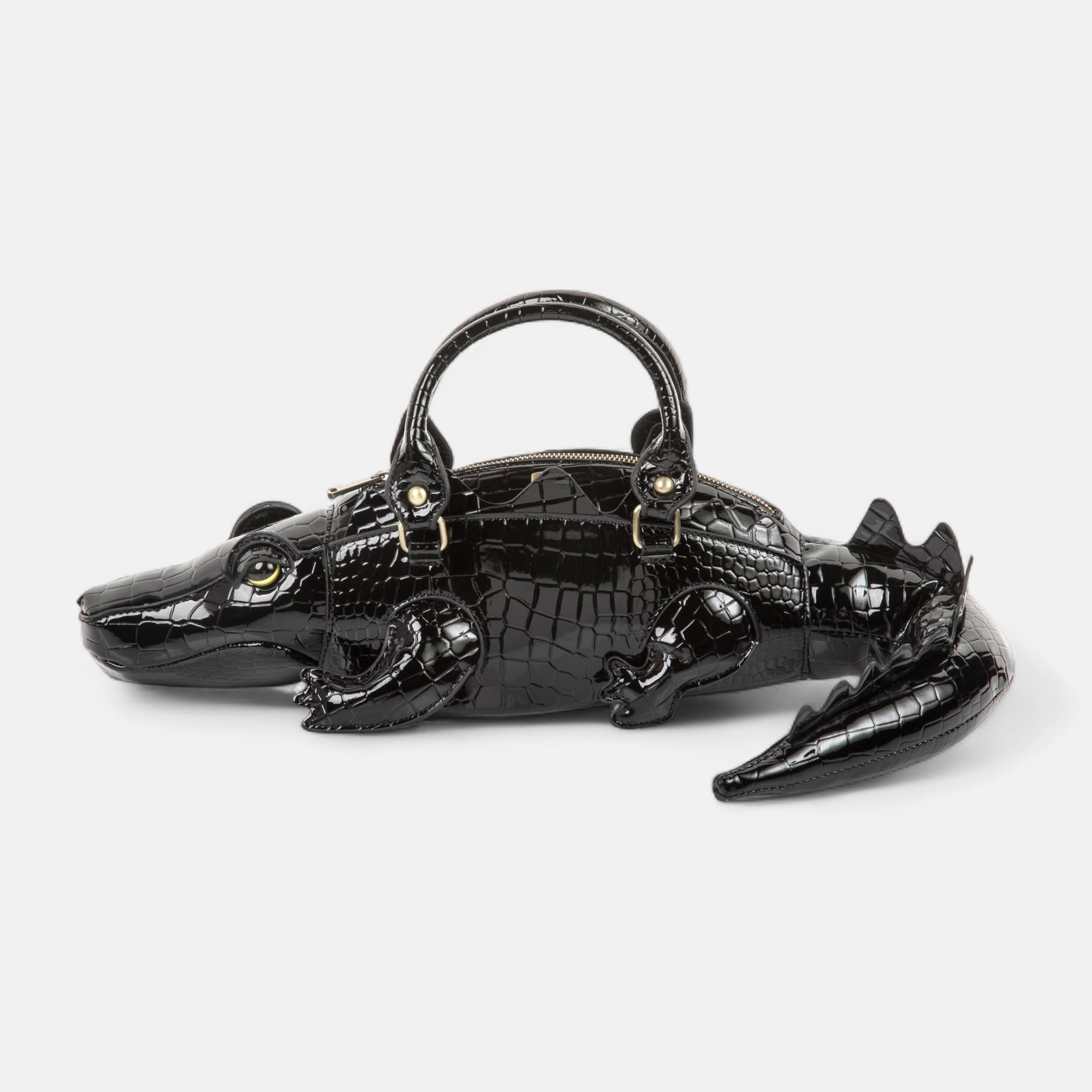 Sac à main crocodile noir