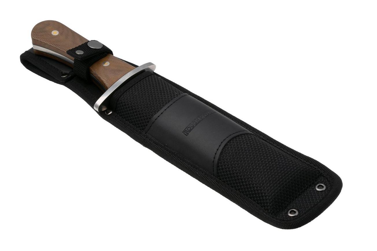 Rough Ryder Tater Skin Bowie RR2342 Satin 440, Brown Burlap Micarta, vaststaand mes