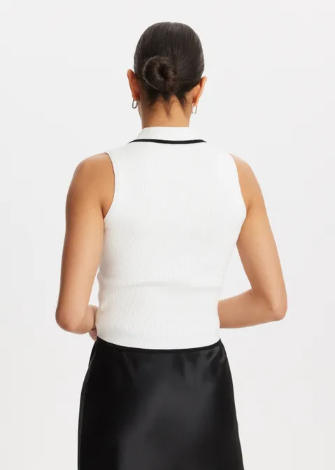 Half zip top off-white (WIT.O)