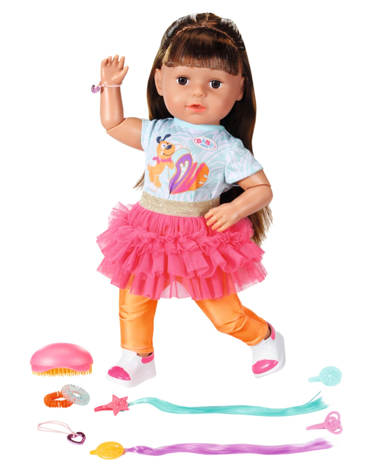 BABY born® Puppe SISTER PLAY & STYLE (43cm) in brunette