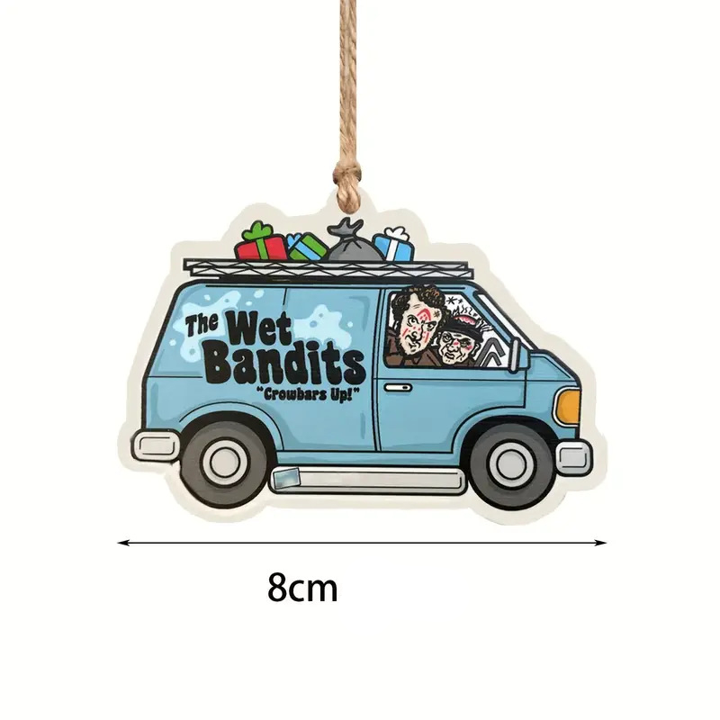 (8cm) Holz Christbaum Schmuck Weihnachts Deko Tannenbaum Van Anhänger - Wet Bandits