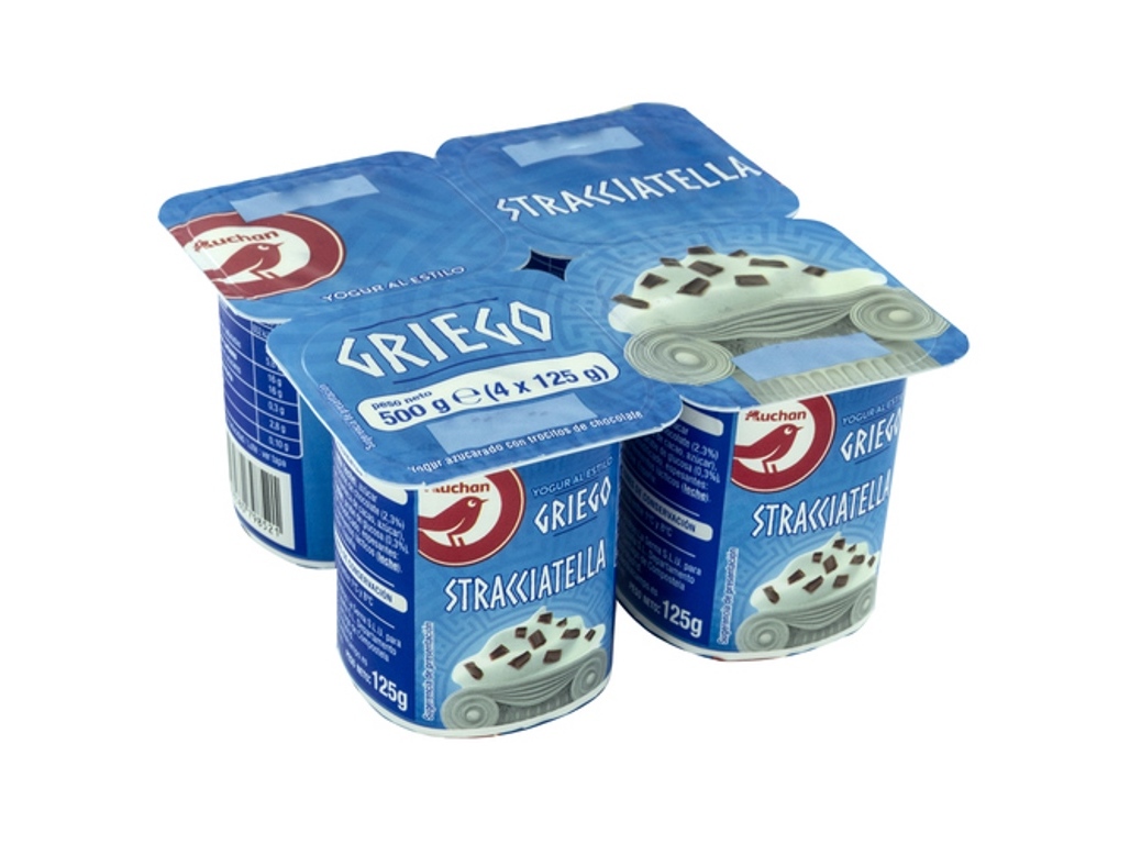 IOGURTE AUCHAN GREGO STRACCIATELLA 4X125G