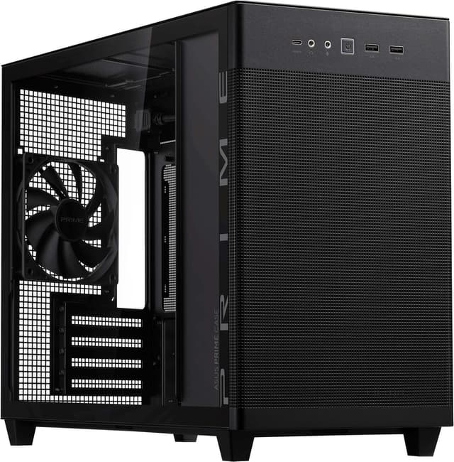 ASUS Prime AP201 TG MicroATX/MiniITX PC kabinet (sort)
