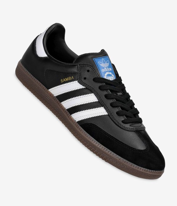 adidas Skateboarding Samba Schuh (core black white stripes gold)