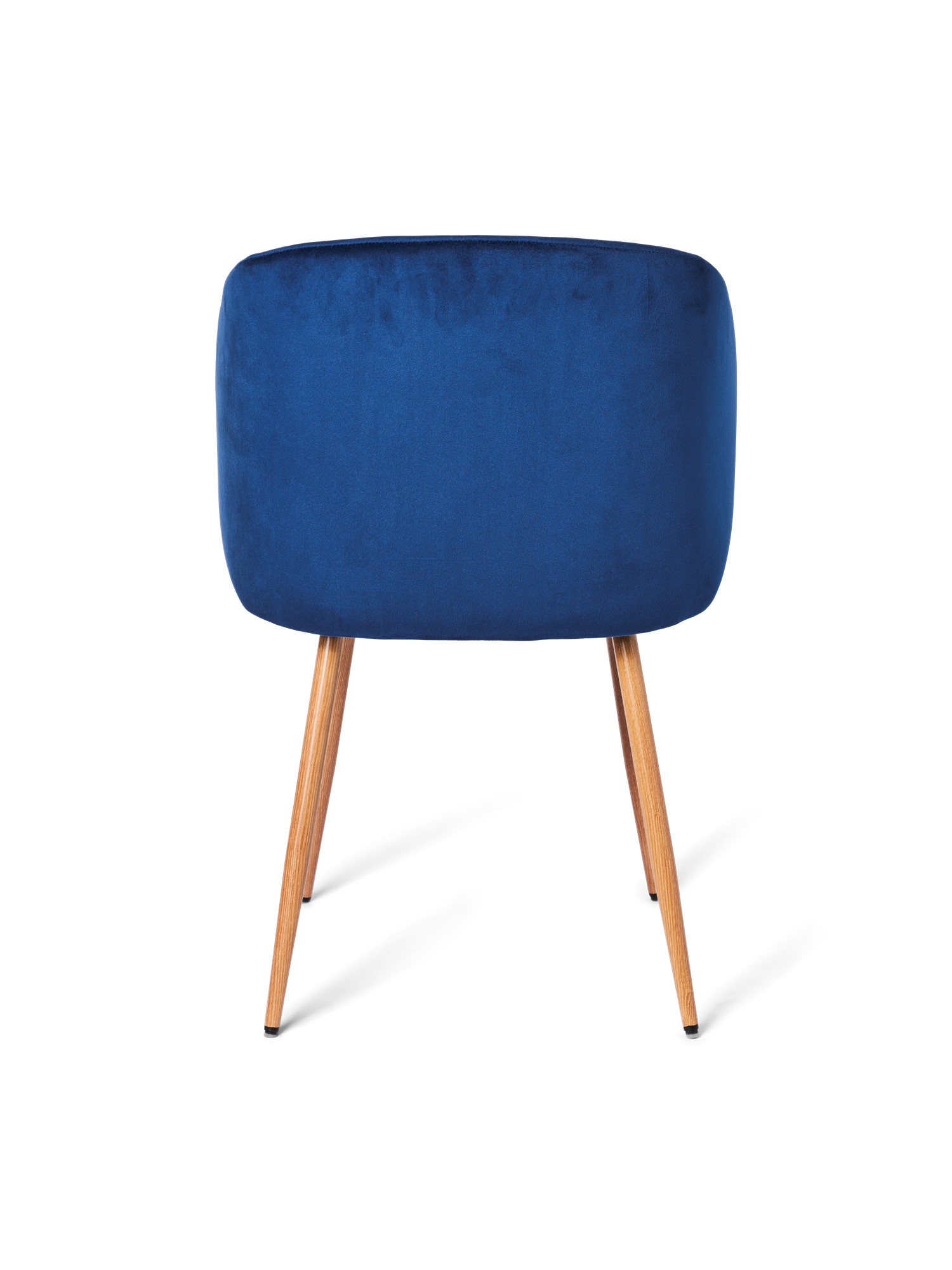 Velourstol | Polyester/poppeltræ/jern. 54 x 47 x 81 cm. | Navy