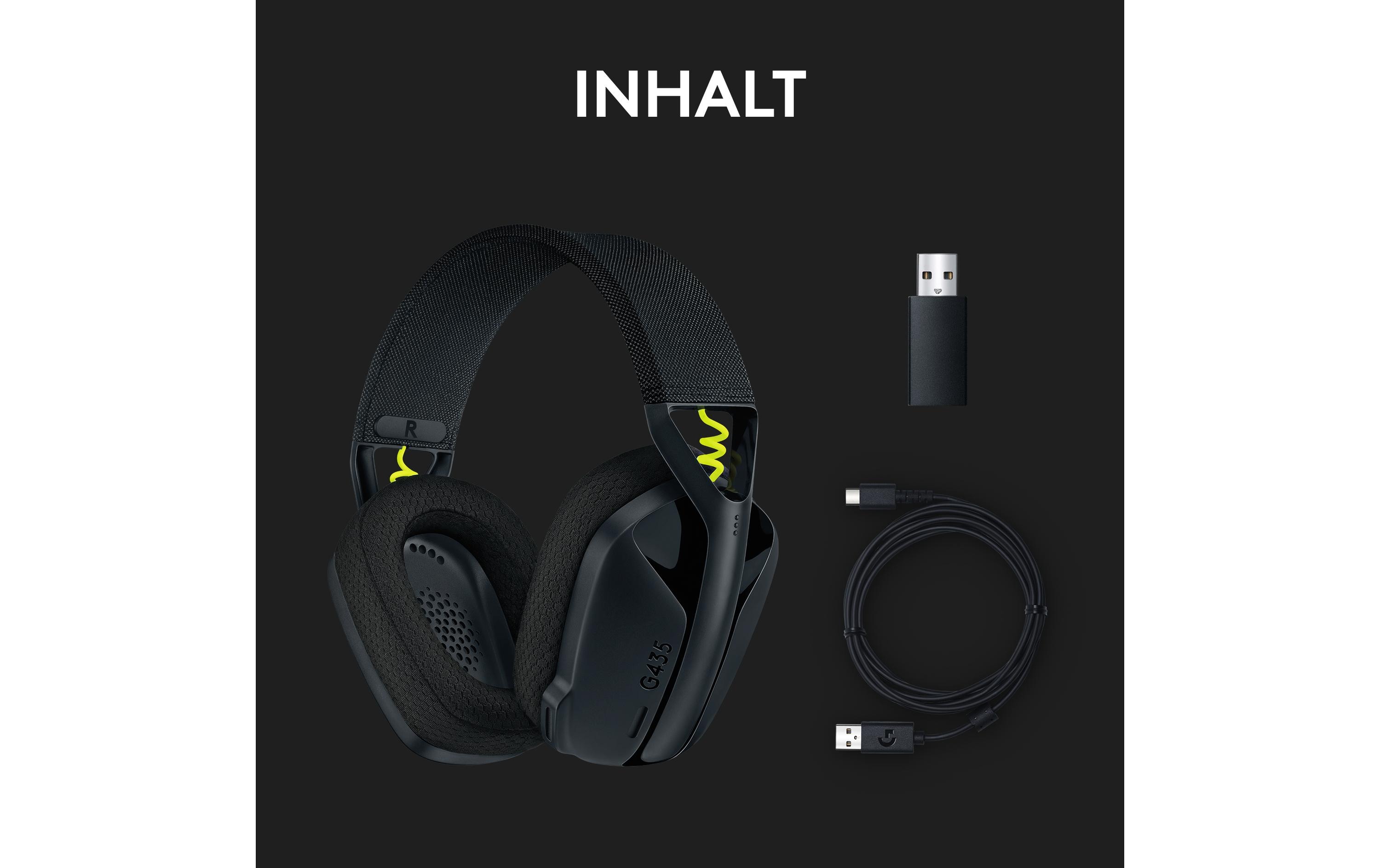 Headset G435 Gaming Lightspeed SchwarzKabelloses Gaming-Headset mit integrierten Beamforming-Mikrofonen und bis zu 18 Stunden Akkulaufzeit