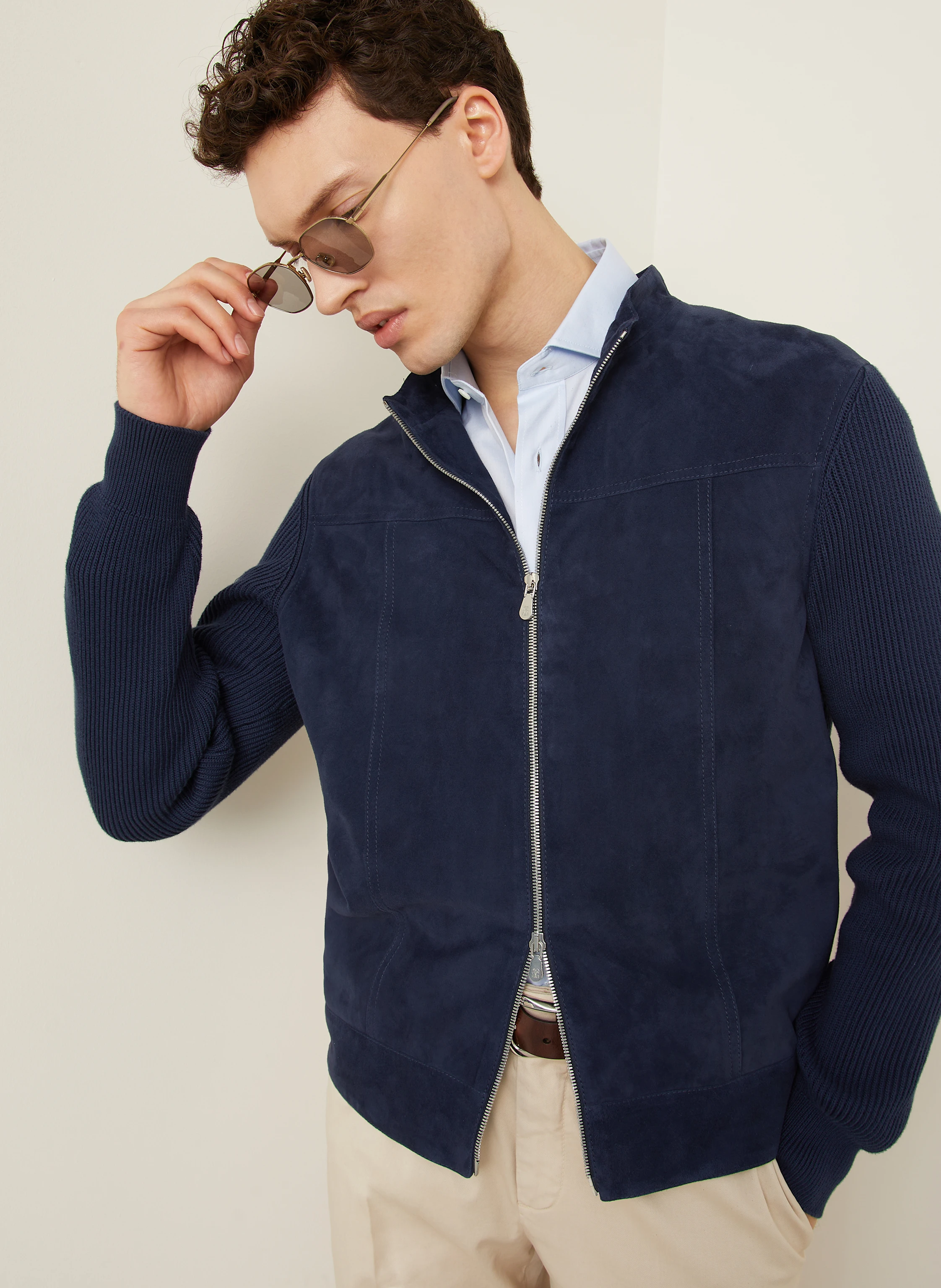 BRUNELLO CUCINELLI Jacke im Materialmix