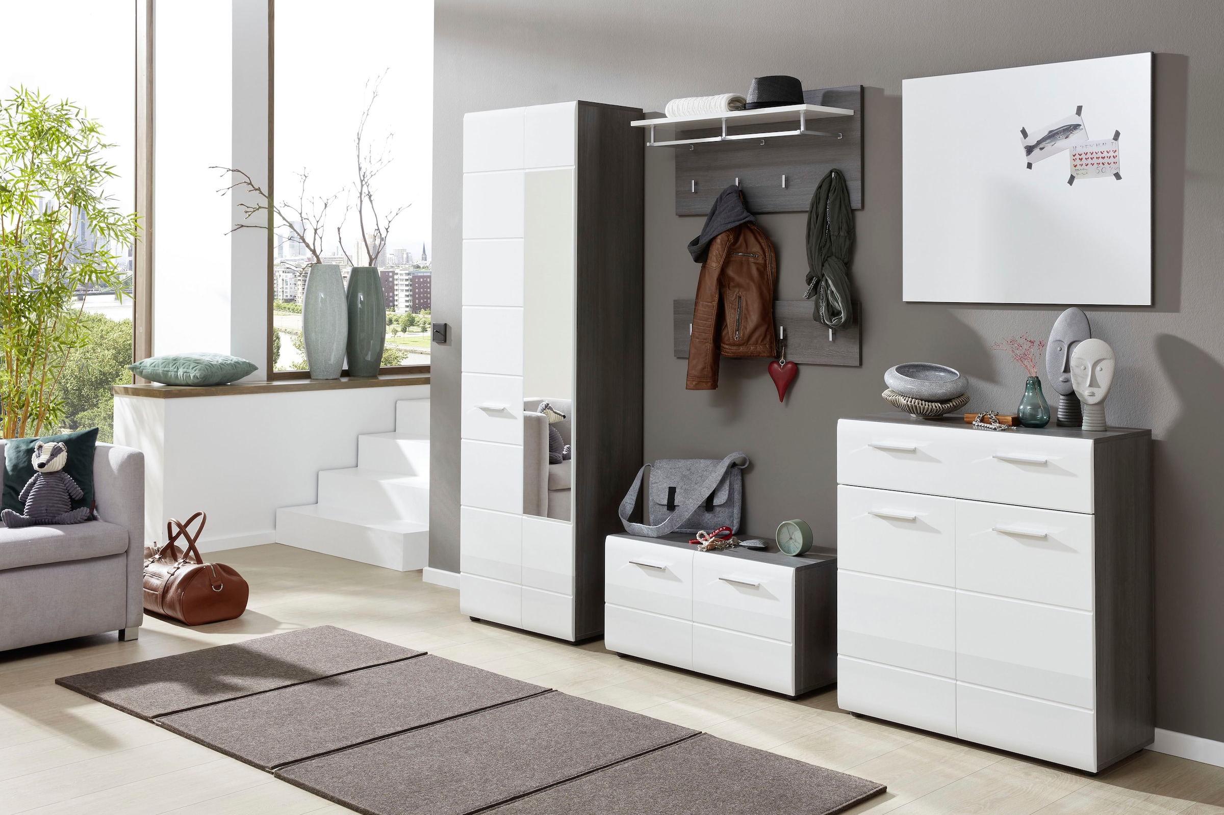 INOSIGN Garderobenschrank »Sovana« Garderobenschrank mit 2 Türen & Spiegel - (B/T/H) 60/36/191 cm