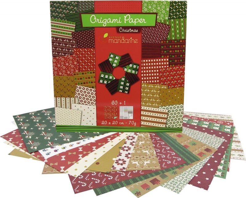 Origami Papier - Kerst - 60 Vellen - 20 x 20 cm - 70 g