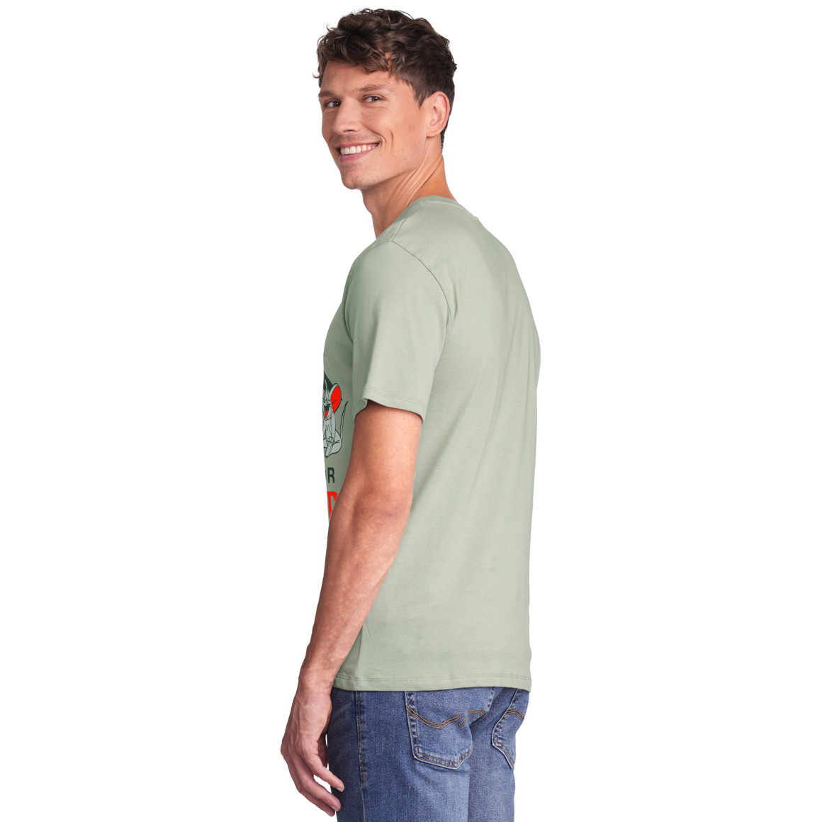 VanVaan Tom & Jerry T-Shirt mit großem Print schilfgrün