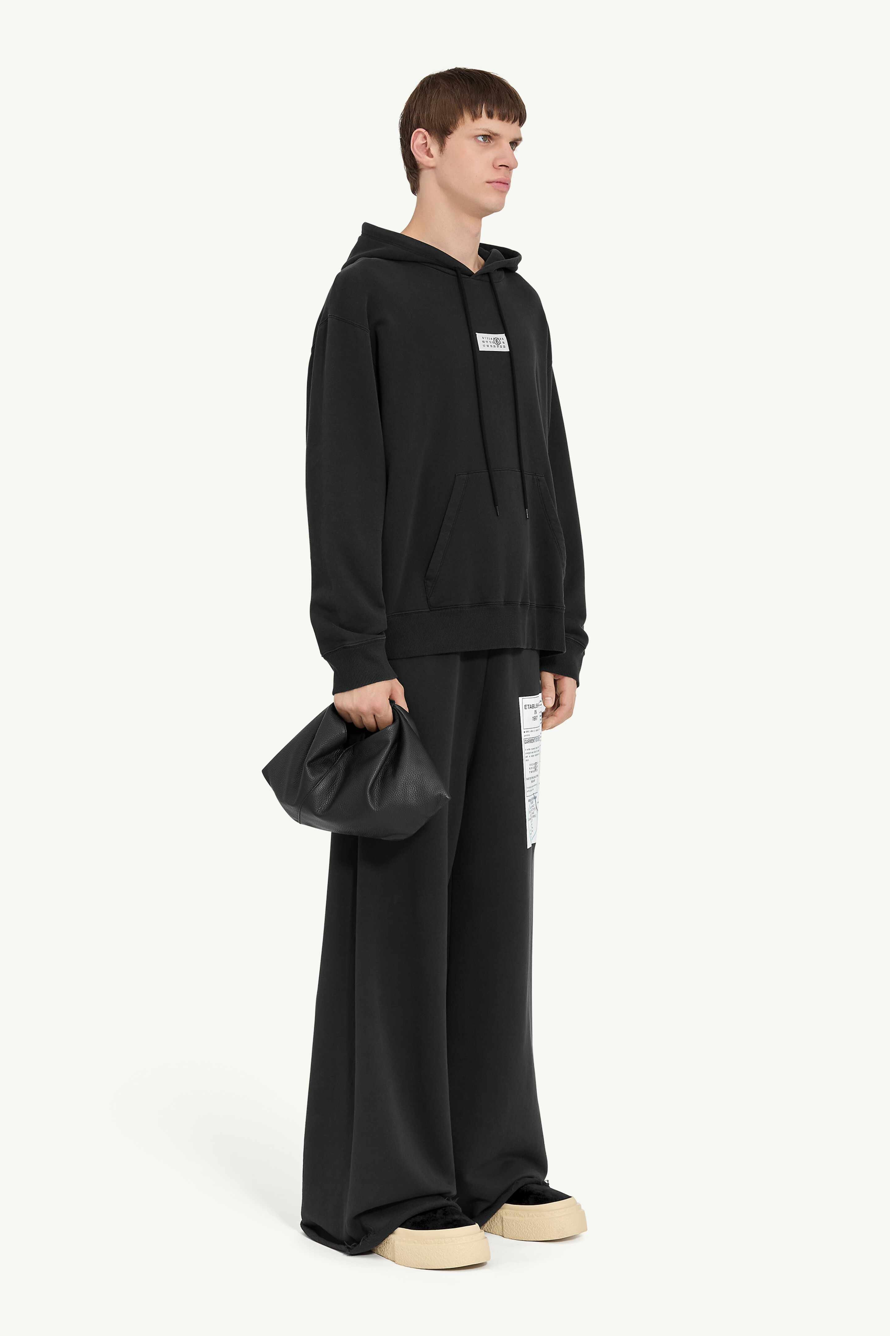 Black Deconstructed Hooded Sweatshirt Noir