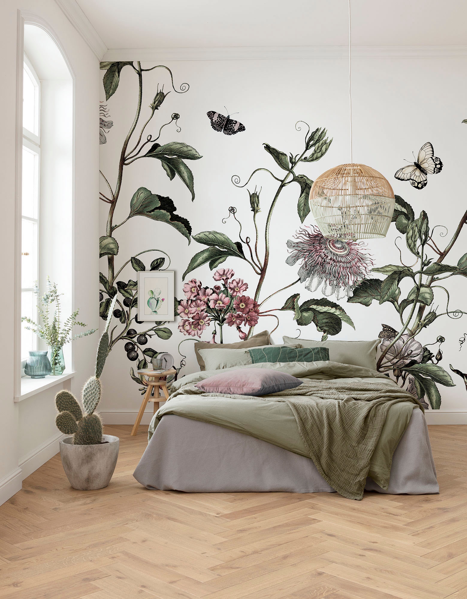 Komar Fototapete »Digitaldruck Vlies -  Paradis de Papillons - Grösse 400 x 250 cm« bedruckt glatt Wohnzimmer, Schlafzimmer