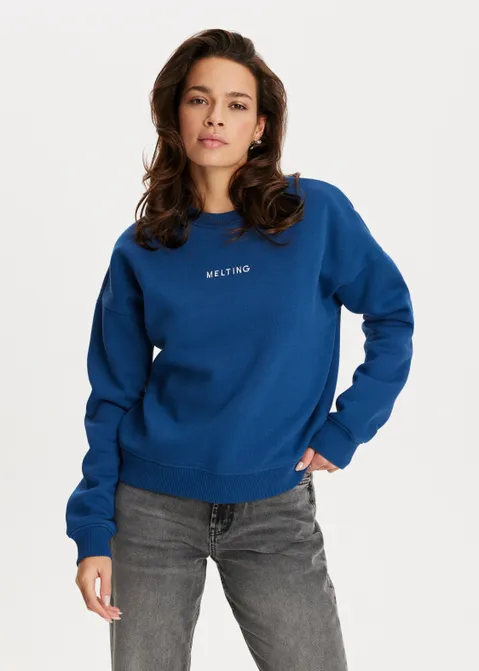 Sweater met merk print blauw (BLW.KD)
