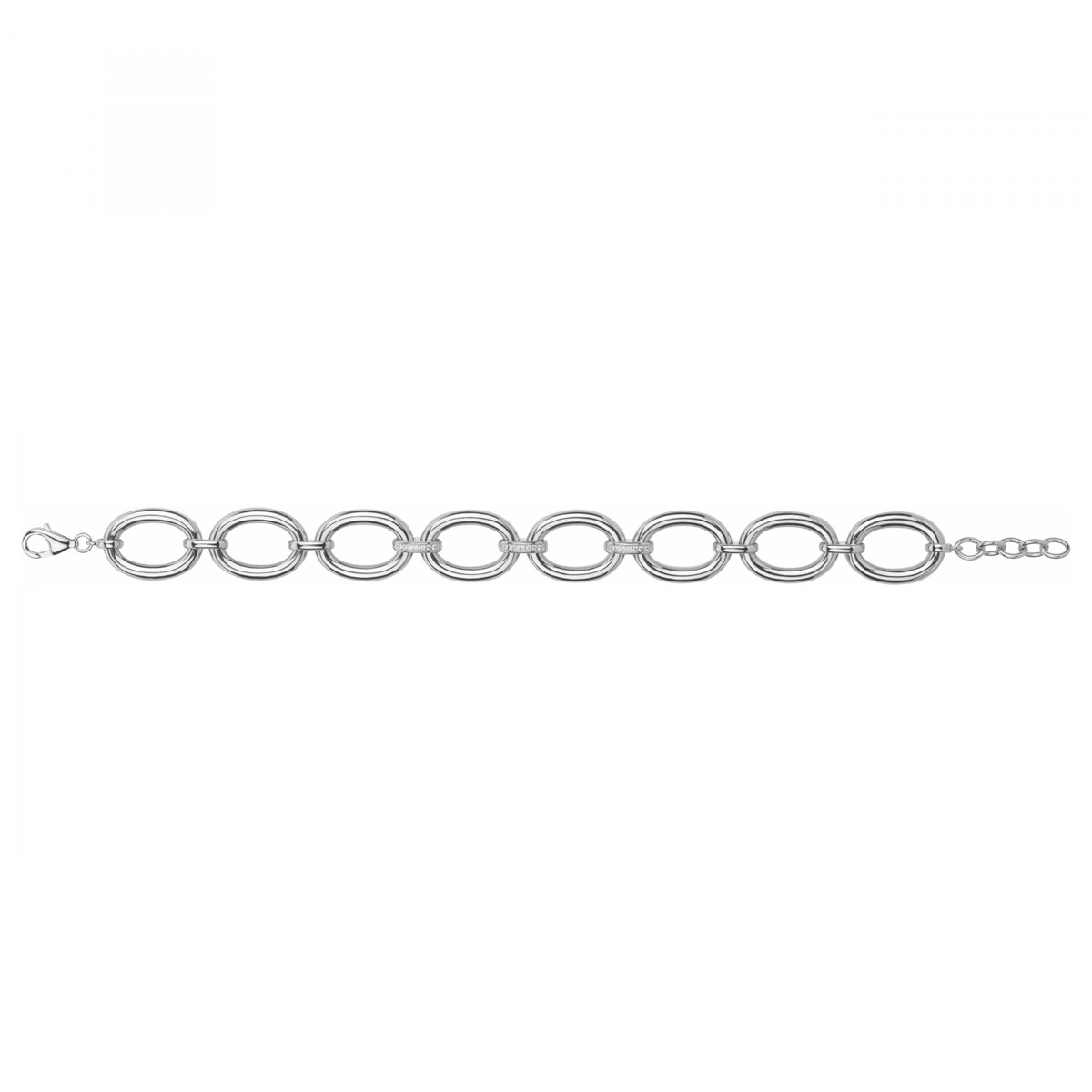 Bracelet souple multi-motifs en Argent avec oxyde de zirconium blanc