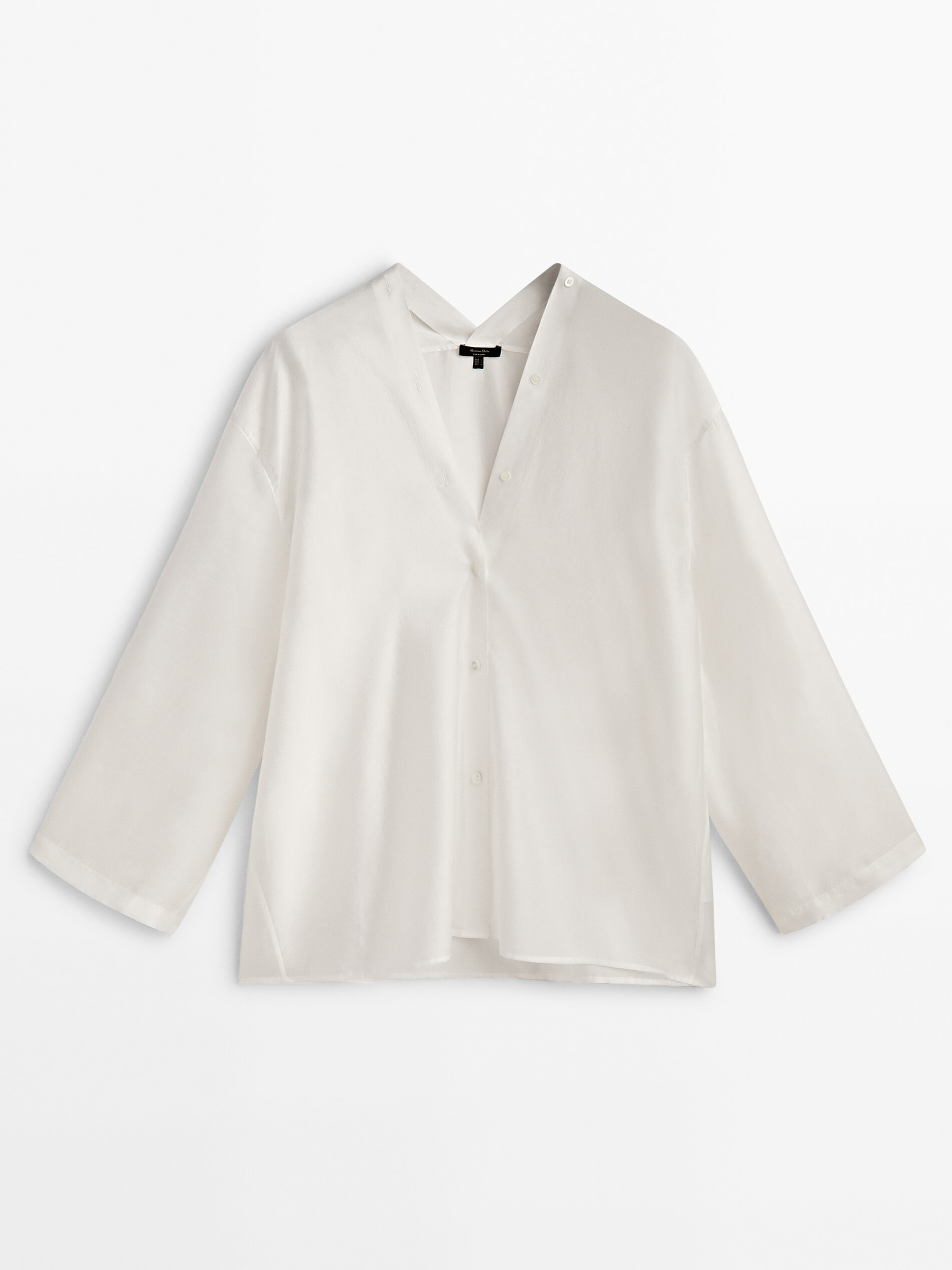 Camisa quimono com gola alta - BRANCA