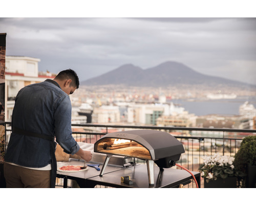 Ooni Koda 16 Gas Pizza Oven 63 x 58 cm RVS Zilver/Zwart L-vormige Vlam Gebruiksvriendelijk en Directe Gasontsteking