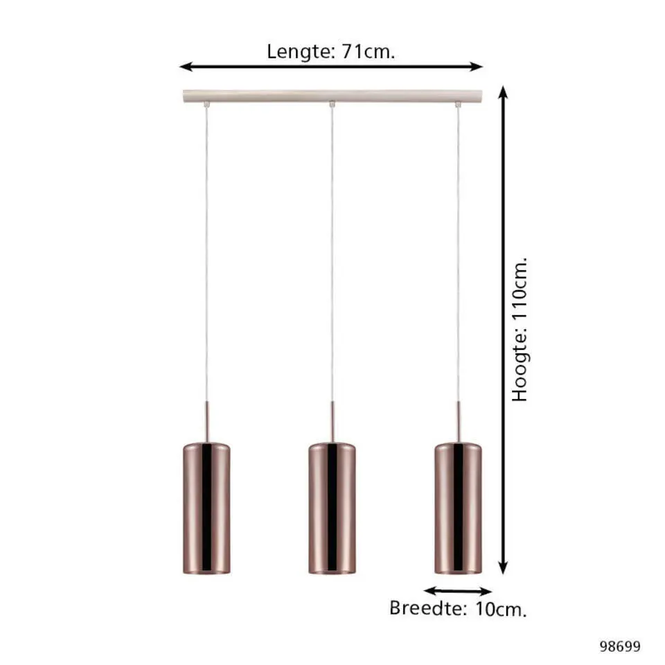 EGLOSelvino-Hanglamp-E27-71cm-Nikkel/Mat