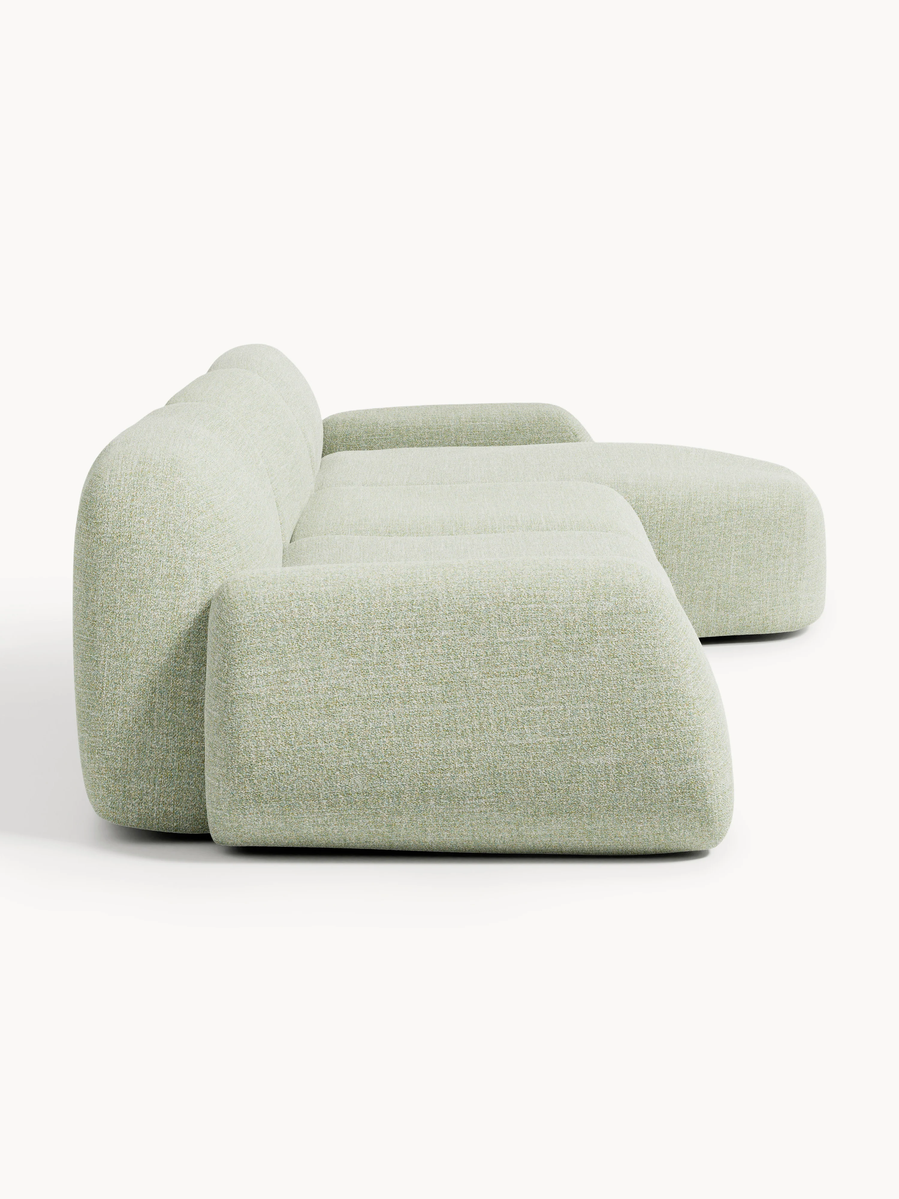 Modulaire bouclé hoekbank Wolke (4-zits)