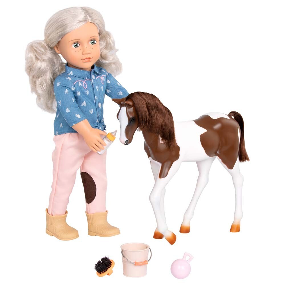 Our Generation Puppe Yanira 46cm mit Fohlen