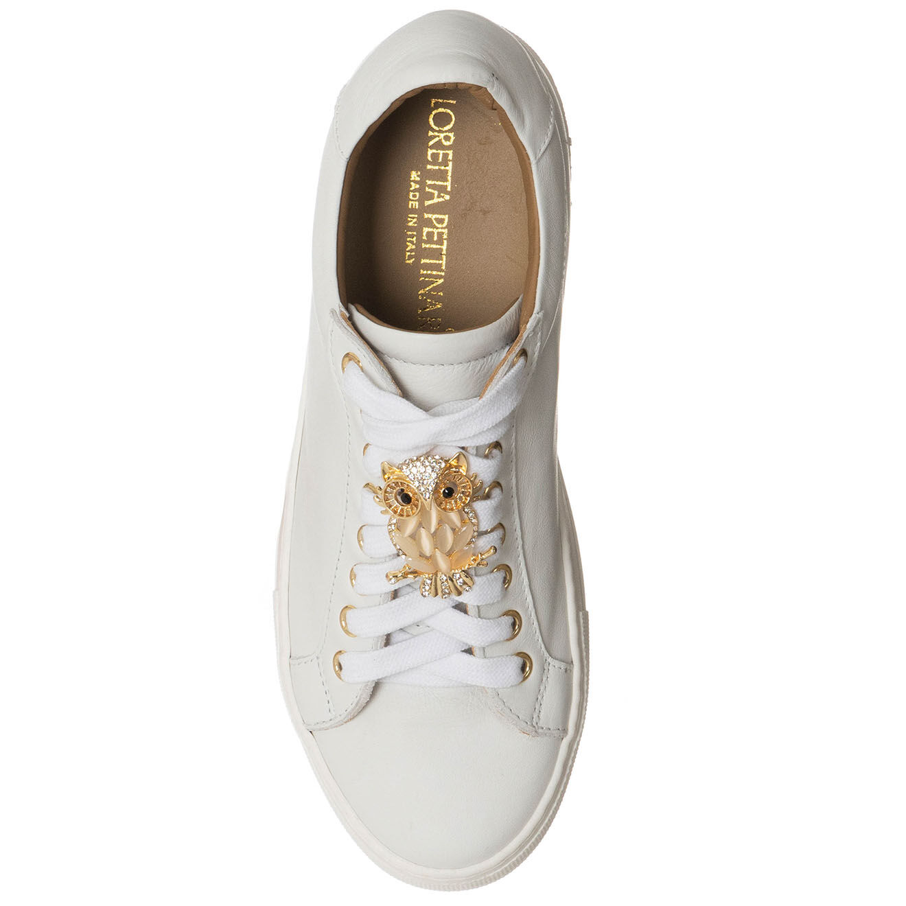Loretta Pettinari Sneakers en Cuir Grazia blanches - Plateforme 3.5 cm