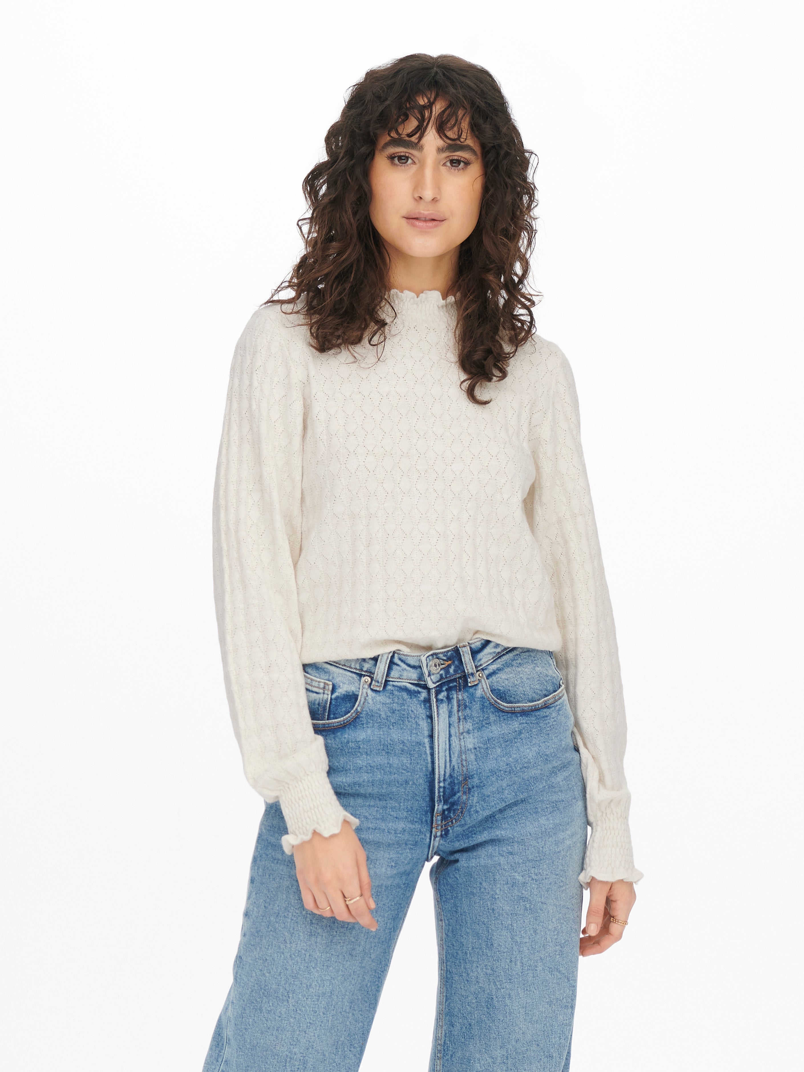 JDYRABEN Strickpullover Winter White