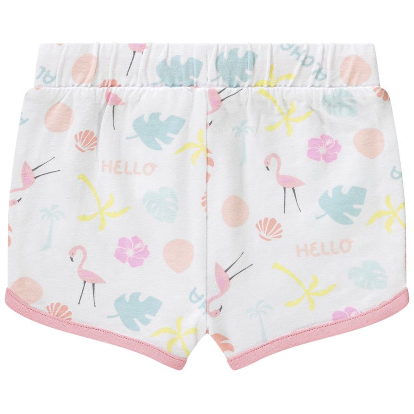 Short de sport imprimé fantaisie pour bébé fille - Blanc