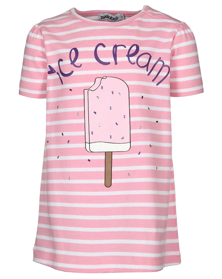 Tunika-Kleid ICE CREAM gestreift in rosa/weiß