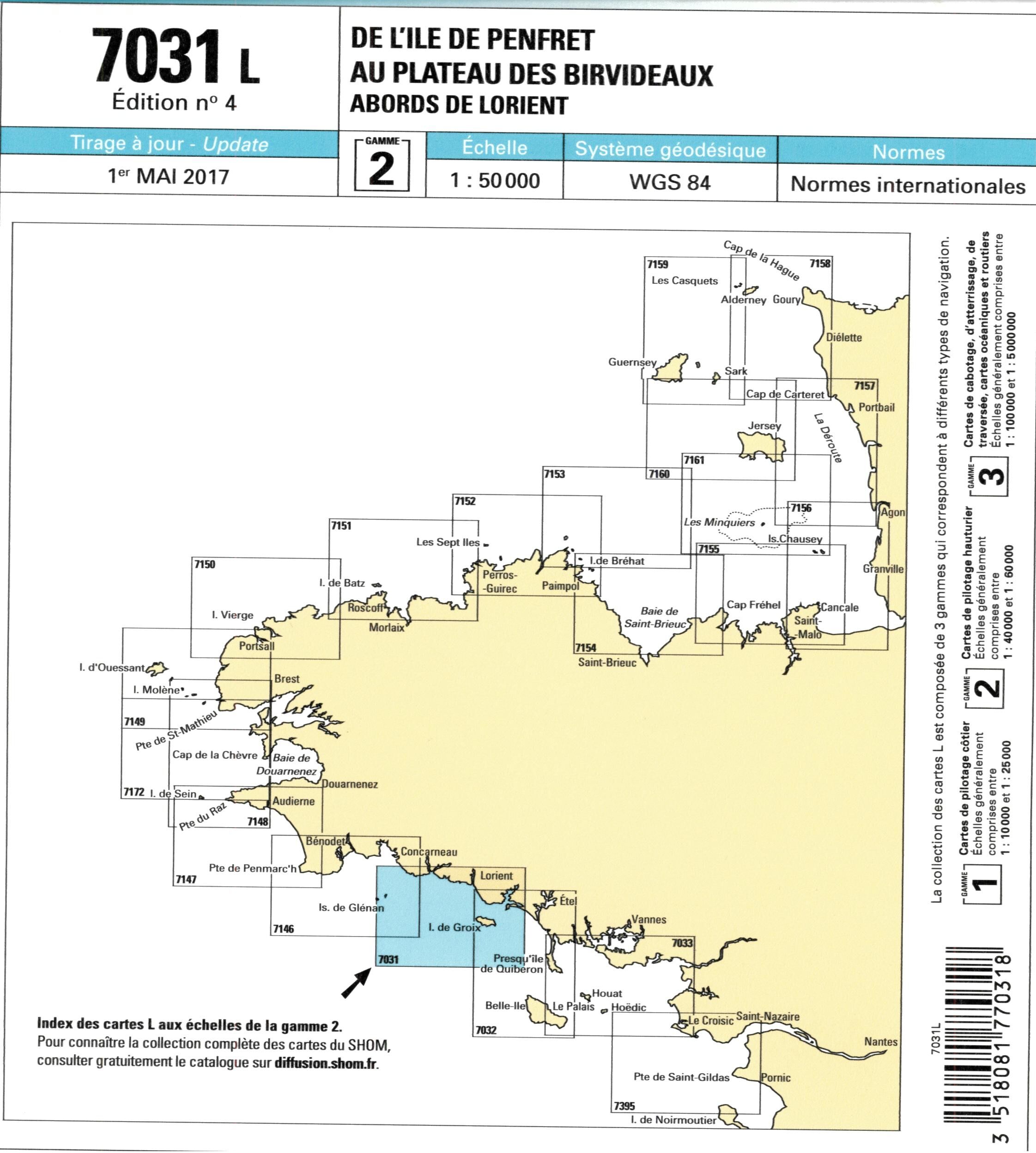 EPSHOM - 7031L DE L ILE DE PENFRET