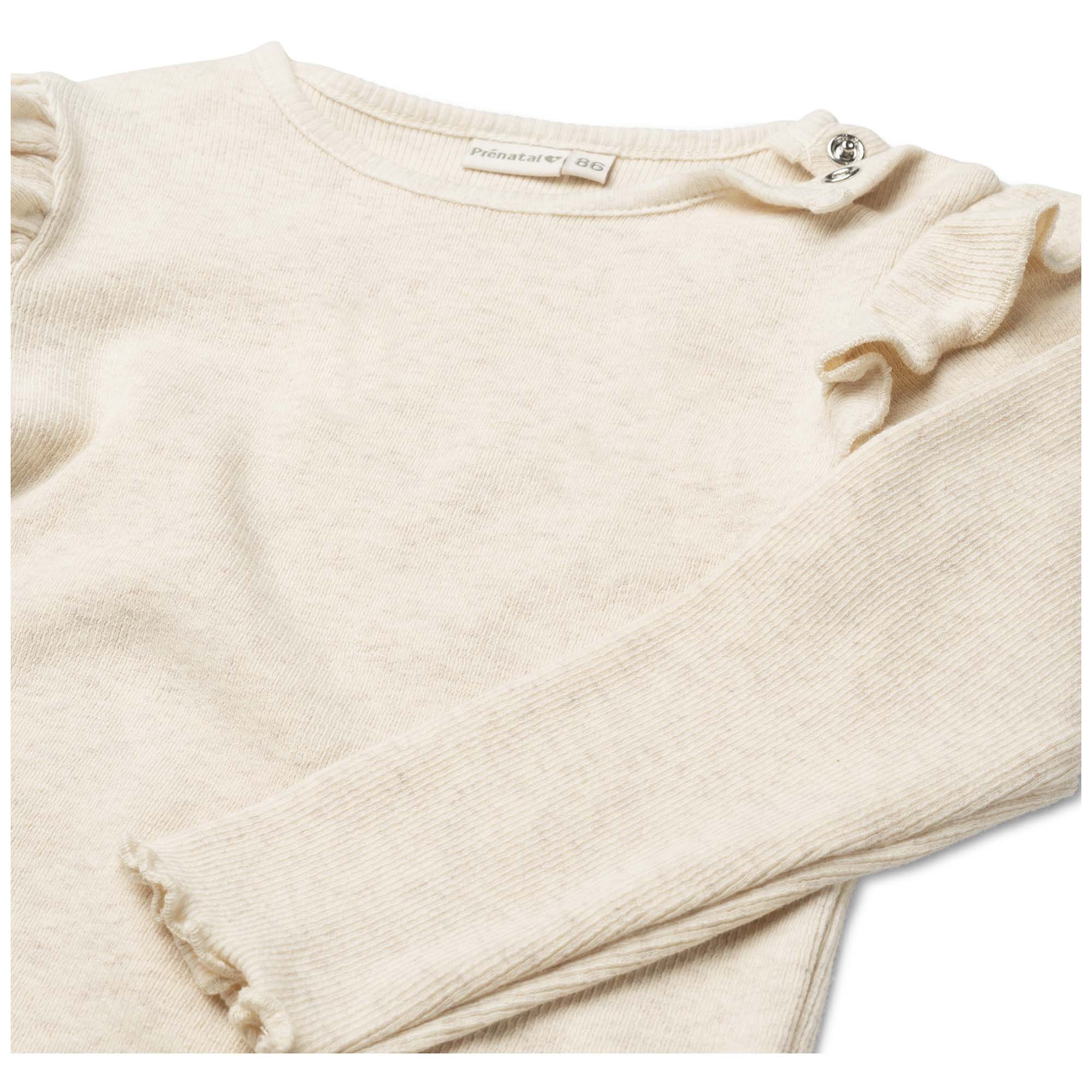 Prénatal peuter shirt lange mouwen effen beige
