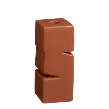 Kandelaar Theo-Bert Pot terra 7,5 x 7,5 x 18 cm