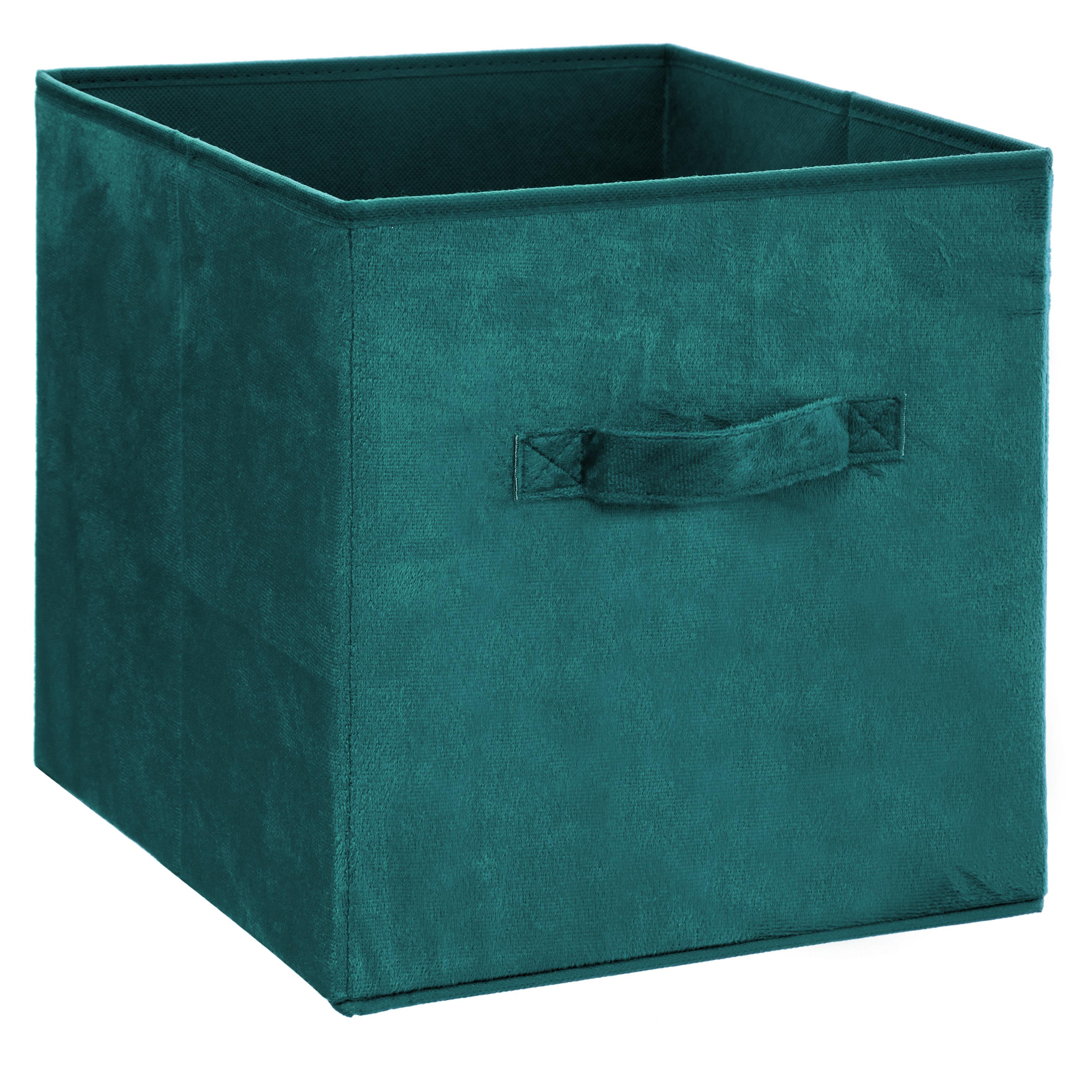 BOITE RANGEMENT VELOURS BLEU 31X31CM