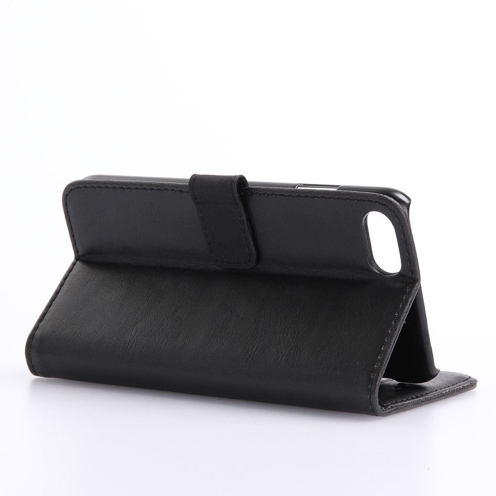 iPhone SE (2022/2020) / 8 / 7 Leder Tasche Flipcover Wallet mit Kartenfächern - Schwarz