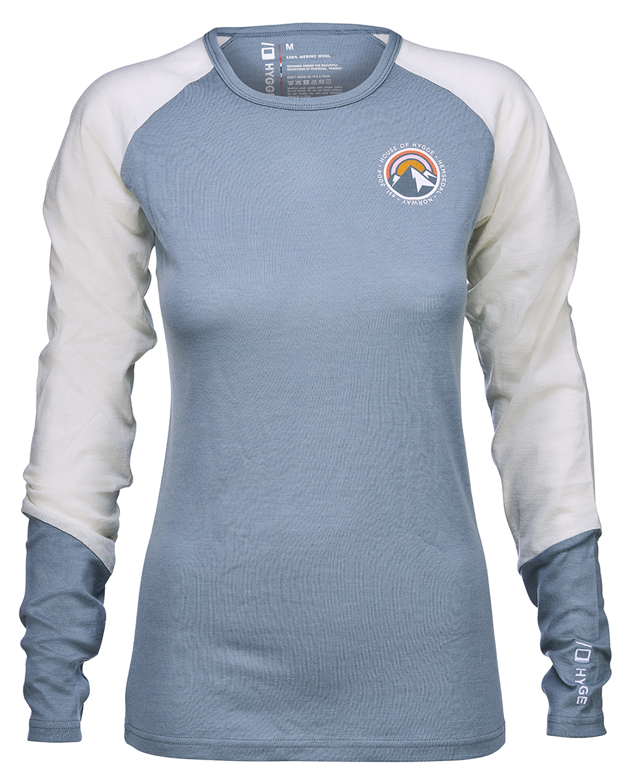 HyggeWool Crew Neck Dame Lysegrønn/Hvit